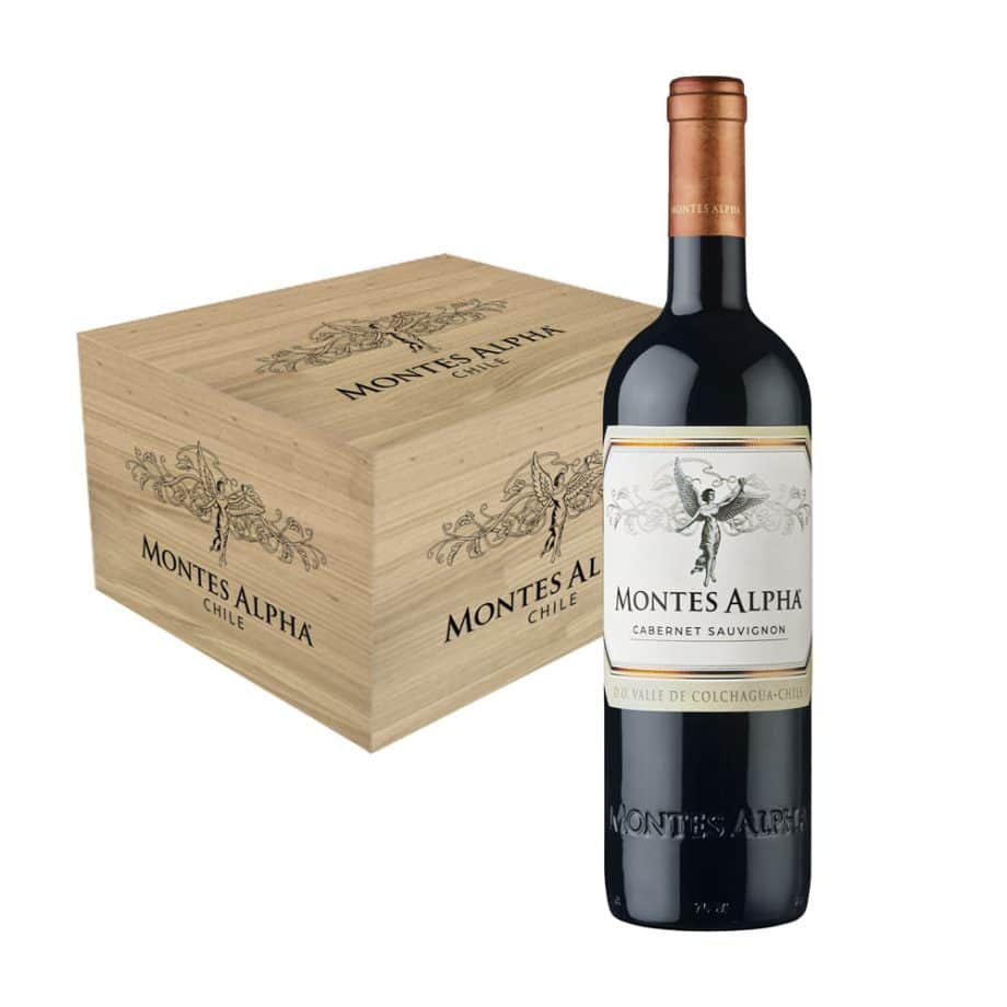 CAJA MADERA X6 - VINO MONTES ALPHA CABERNET SAUVIGNON